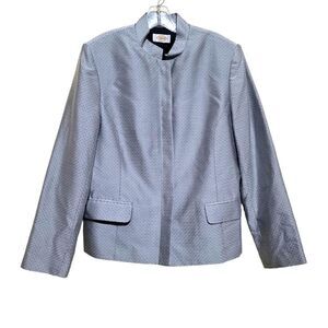 Talbots Women's Black and Gray Silk Blend Jacket Sz Large